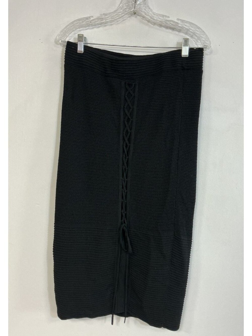 Rachel Roy Sweater Knit Pencil Skirt Bodice Lace Up Womens Large